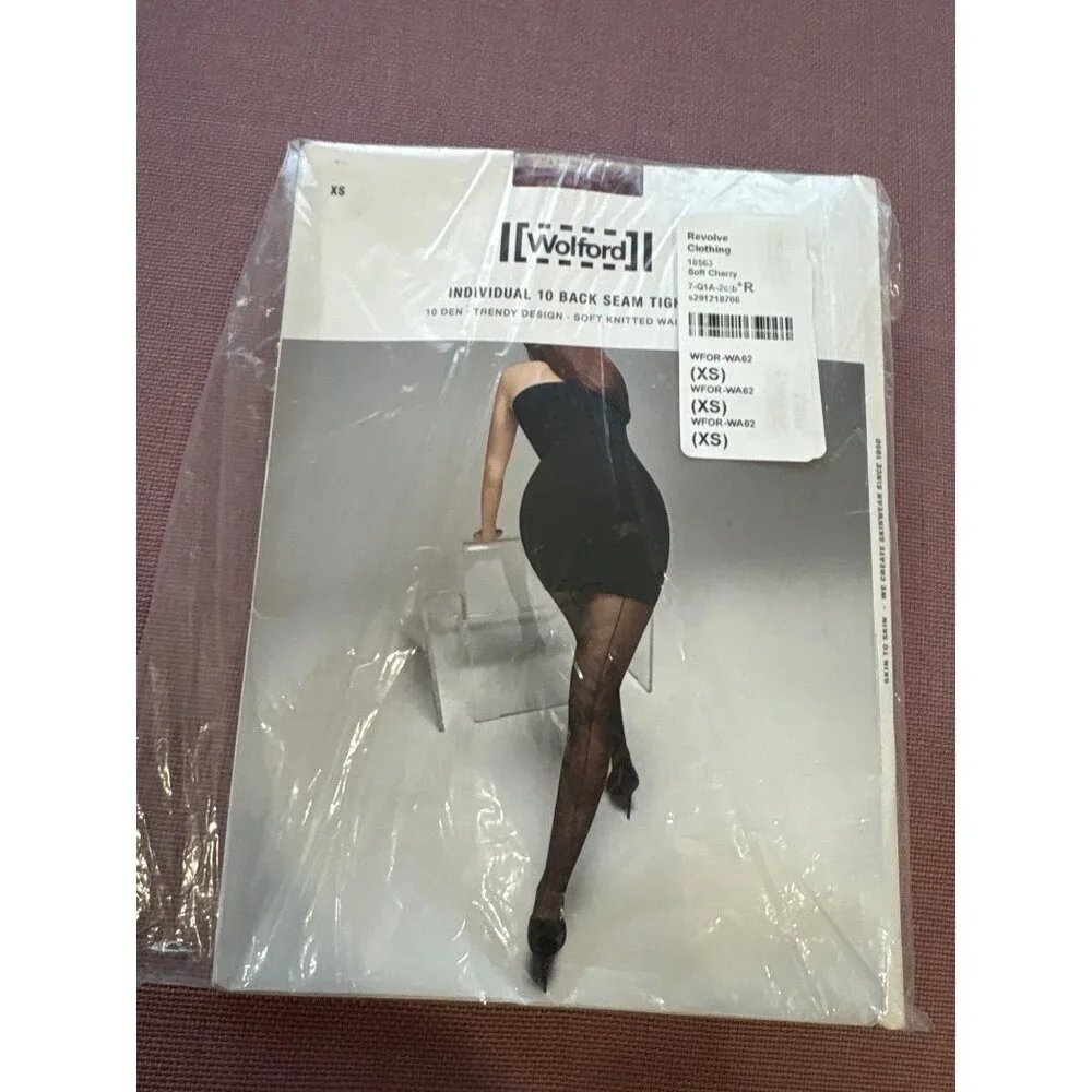 Wolford x REVOLVE Individual 10 Back Seam Tights in Soft Cherry XSmall New Women